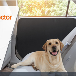 Funda Protectora para Asiento de Coche para Mascotas, Protector de Asiento Trasero Impermeable de PVC Rectangular Negro para Protección en Viajes con Perros - Product Image 1