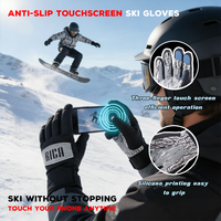 Gants de moto personnalisés à écran tactile, chauds pour l'hiver, imperméables, coupe-vent, pour le cyclisme, le ski et le snowboard