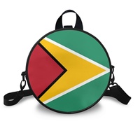 Sac à main rond en cuir PU avec drapeau de la Guyane pour femme, mini sac à dos convertible et sac bandoulière, pour les voyages et les trajets quotidiens