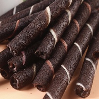 Vente en gros de rouleaux de gaufrettes croustillantes exotiques, best-sellers, fourrés au fromage, aux fruits, au chocolat, boîte de biscuits, collation de loisirs, 55g