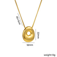 Collier en acier inoxydable 316L avec initiale en forme de bulle, pendentif alphabet ballon A-Z, plaqué or 18 carats, personnalisé pour femme, bouddhisme