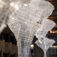 Hôtel restaurant iceberg montagne décoration grand lustre à led d'ingénierie lustre personnalisé pour entrée haut plafond escaliers