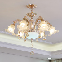 Lustre suspendu moderne et simple de Guangzhou, à économie d'énergie, à intensité variable, vente en gros, grand lustre en cristal pas cher pour mariage, maison et bureau