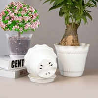 Nouveaux pots à fleurs pour plantes succulentes à bords festonnés - Jardinières en plastique robustes, durables et résistantes à la corrosion pour une utilisation sur bureau et au sol
