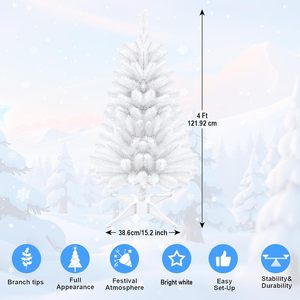 Arbre de Noël artificiel blanc de 1,5 m, fourni directement par l'usine chinoise, pour la décoration de Noël - Product Image 6