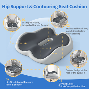 Bantal untuk Kursi Kantor, Bantal Duduk Mobil Berbahan Busa Memori - Bantal Pereda Nyeri Tulang Ekor, Bantal Pereda Nyeri <span class=keywords><strong>Sciatica</strong></span> Anti-Selip - Product Image 4
