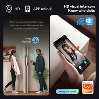 Serrure de porte intelligente Tuya WiFi 3D avec reconnaissance faciale et empreintes digitales, interphone intégré pour porte en verre, en alliage d'aluminium CNC, modèle PST-D1 Pro Max, qualité usine.