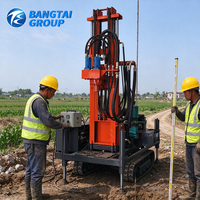 Machine de forage de puits d'eau hydraulique sur chenilles durable, équipement de forage rotatif diesel pour la construction de puits profonds