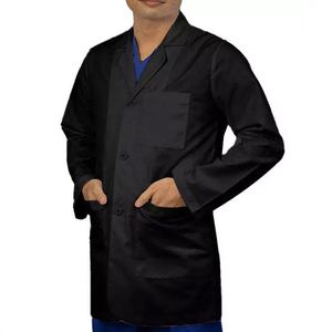 Batas de Laboratorio Personalizadas al por Mayor, Bordadas, Negras, para Hombres y Mujeres, Unisex, Manga Larga, de Algodón, para Uso Médico - Product Image 3