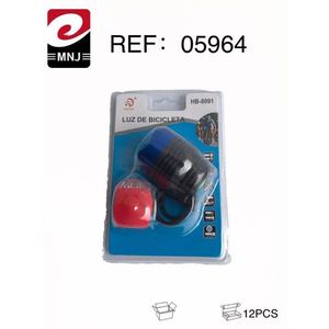 Luce per bicicletta anteriore e posteriore HB8091 con luci rosse e blu per la sicurezza in bicicletta - Product Image 2