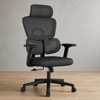 Chaise de bureau ergonomique avec accoudoirs réglables, idéale pour les longues heures de travail au bureau, le gaming et les dortoirs