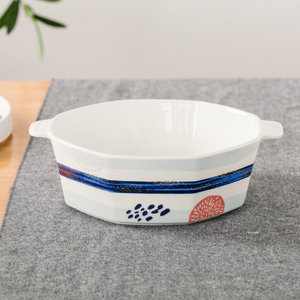 Bán Buôn Kích Thước Lớn Baking Tấm Món Ăn Cá Nhân Gốm Bakeware Với Xử Lý - Product Image 3