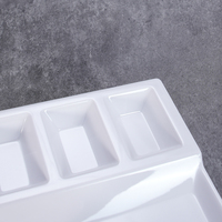 Plateau de service en mélamine réutilisable écologique à 4 compartiments Vaisselle de restaurant en plastique Vaisselle de buffet-Assiette quantité minimale de commande 100pcs
