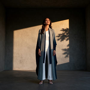 Premium <b>Pleated</b> Print Polyester Abaya Fashion Modest <b>Dress</b> for Muslim Women Wholesale Custom OEM - Product Image 3