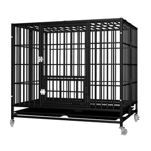 Metal Dog Crate Best Price Metal Stainless Steel 48 42 36 Inch Dog Cage With Tray Thicken Wire Dog Pet Iron Crate