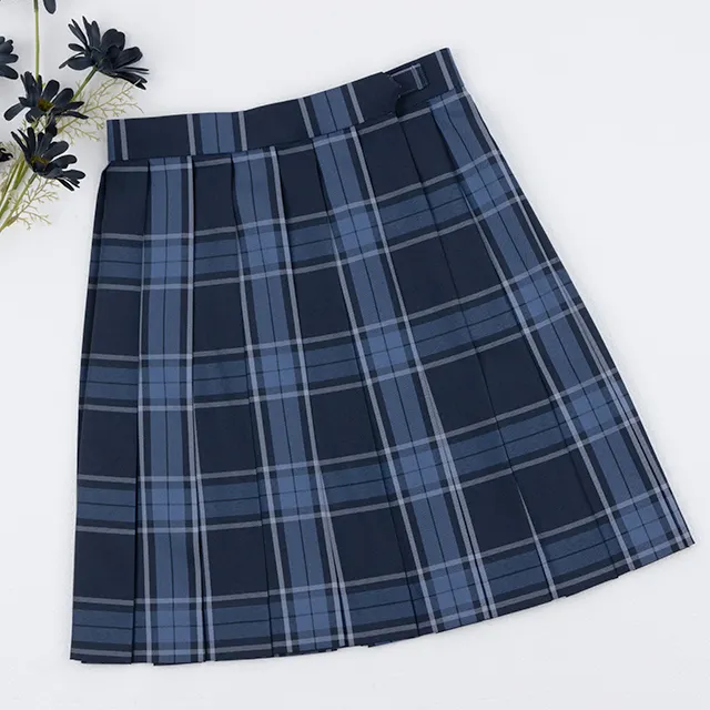 Good Quality College Style Polyester Fiber Girls High School Uniform Skirt