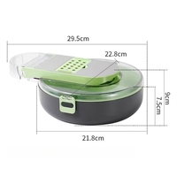Hachoir à légumes manuel multifonctionnel avec panier d'égouttage Râpe à légumes Trancheuse portable pour fruits et légumes Outils