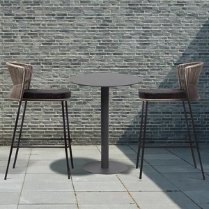 Nordic Rope Rattan aluminum Waterproof Dinning <b>Chair</b> Patio Restaurant Aluminium <b>Stackable</b> Outdoor bar <b>Chair</b> for Garden hotel - Product Image 4