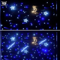 Effet de scène, toile étoilée LED bleue et blanche, toile de fond de mariage, rideau lumineux LED étoilé