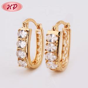 الصين الصانع الأزياء <span class=keywords><strong>1</strong></span> جرام القرط 18K الذهب والمجوهرات - Product Image 4