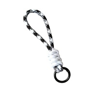 Tali Gantungan Ponsel Poliester Unisex Dua Warna Model Simpul, Tali Pendek Anyaman Kreatif, Dapat Dilepas, Anti-Hilang, Gantungan Kunci Casing Ponsel 12CM