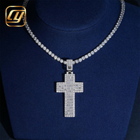 Pendentif Croix CHOYUE en Or Véritable 10K 14K, Bijoux Hip Hop Iced Out avec Diamants de Laboratoire Cultivés, Style Buss Down