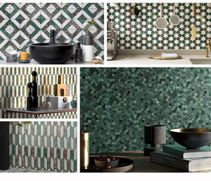 Impermeable mezcla de colores diseño <span class=keywords><strong>3D</strong></span> PVD piso pared Panel pegatina Fondo mosaico azulejo para decoración del hogar - Product Image 3