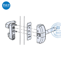 Dispositif anti-panique à levier en alliage de zinc avec demi-cylindre profil européen à 3 clés pour porte en bois ou en métal