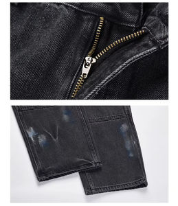 Pantalones Desgastados de Alta Calidad con Impuestos Incluidos <span class=keywords><strong>en</strong></span> EE. UU., Pantalones Ajustados Desgastados para Hombre, Pantalones Vaqueros Ajustados con Estampado de Camuflaje, Logotipo Personalizado, Pantalones Ajustados W57 - Product Image 5