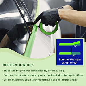 Alta adesivo resistente al calore fustellatura economica <span class=keywords><strong>carta</strong></span> crêpe forte viscosità nastro di mascheramento verde per <span class=keywords><strong>auto</strong></span> verniciatura uso esterno - Product Image 6