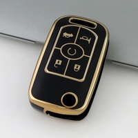 Coque de clé intelligente en TPU ultra-brillant WZ pour Buick Excelle E11J 06-08, avec bord doré, vente en gros