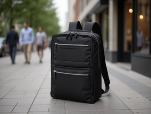 Zaino per laptop da uomo in nylon 20-39L Design minimalista con spallacci - Product Image 2