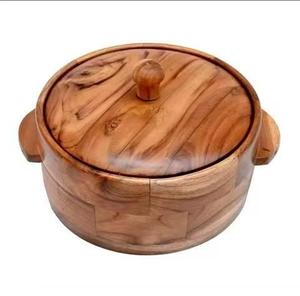 Ensemble de chauffe-plats taille personnalisée marmite en métal de la meilleure qualité avec base en bois chauffe-plats en cuivre durable - Product Image 3
