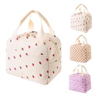 Sac isotherme fourre-tout Royal Fair personnalisé en velours côtelé à imprimé floral, avec poche et poignée, doublure en aluminium, idéal pour l'école