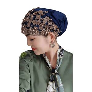 Pañuelo para la cabeza musulmán de encaje ecológico, transpirable, para las cuatro estaciones, pañuelo islámico árabe para mujer. - Product Image 5