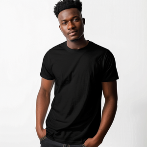 T-shirt en coton de haute qualité, t-shirt personnalisé pour homme, t-shirt uni slim fit noir blanc, haut décontracté pour homme - Product Image 2