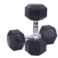 Haltères en fer commerciaux 10kg 15kg 20kg haltères hexagonaux exercice poids libre équipement de gymnastique Fitness haltère hexagonale en caoutchouc