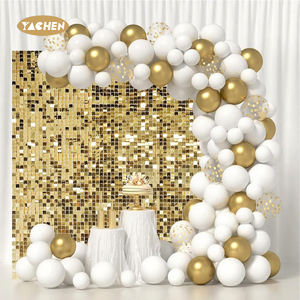 याचेन वेडिंग इवेंट पार्टी की पृष्ठभूमि में सोने की चमकदार चमकदार चमकदार चमकदार चमकदार सिमर सीक्वेंस दीवार पैनल - Product Image 1