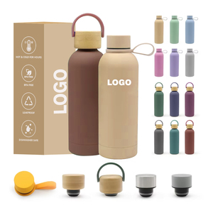 Botella de Agua de Acero Inoxidable con Aislamiento Térmico de Doble Pared, Personalizada con Logotipo, Ecológica, de Goma, para Viajes - Product Image 1