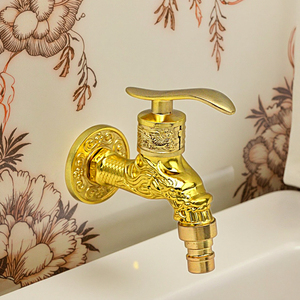 Robinet à robinet unique sculpté Dragon en or antique MCBKRPDIO support mural pour salle de bain cuisine en alliage de <span class=keywords><strong>Zinc</strong></span> lave-linge bassin - Product Image 6
