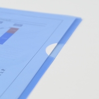 Carpeta de archivos en forma de L de tamaño A4 con diseño multicolor y transparente con muestra gratuita y servicio de impresión UV
