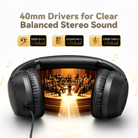 Casque audio filaire OEM, circum-auriculaire, 3,5 mm, stéréo, pliable, léger, pour musique, PC, ordinateur portable