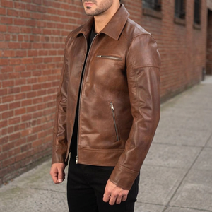 Blouson de motard personnalisé en cuir véritable et toile, imperméable, coupe-vent, respirant, fait main, unisexe, hiver, OEM ODM, logo frontal, Bamboo BS - Product Image 1