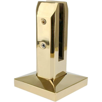 Nouvel arrivage Prix compétitif Support en verre 12MM Miroir doré/robinets en verre brossé satiné