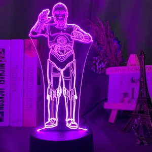 <span class=keywords><strong>Lampe</strong></span> de table LED 3D Illusion Nuit Étoilée à Changement de Couleurs en Acrylique pour Chambre d'Enfant, Cadeau pour Fan de Guerre - Product Image 5