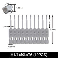 Embouts de tournevis Torx chinois S2 T6, 50 mm, entraînement hexagonal 1/4, acier magnétique, jeu de 9 embouts en boîte, OEM