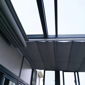 Storeaux pliants électriques rétractables modernes en tissu pour toit vitré intérieur, sur mesure, avec système de fixation intégré - Product Image 4