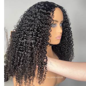 <span class=keywords><strong>Parrucca</strong></span> V-Part <span class=keywords><strong>Afro</strong></span> Kinky Curly di Alta Qualità, 100% <span class=keywords><strong>Capelli</strong></span> Umani <span class=keywords><strong>Veri</strong></span> con Cuticola Intatta, <span class=keywords><strong>Capelli</strong></span> Vergini Grezzi, Facile da Installare Senza Colla - Product Image 2