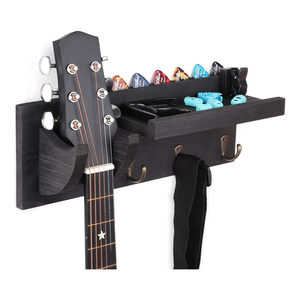 Support mural en <span class=keywords><strong>bois</strong></span> pour guitare JUNJI, support mural flottant en <span class=keywords><strong>bois</strong></span> pour guitare <span class=keywords><strong>avec</strong></span> porte-médiator - Product Image 2
