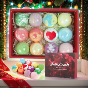 Juego de regalo de bomba de baño de flores con burbujas de colores para niños, 12 Uds. - Product Image 1